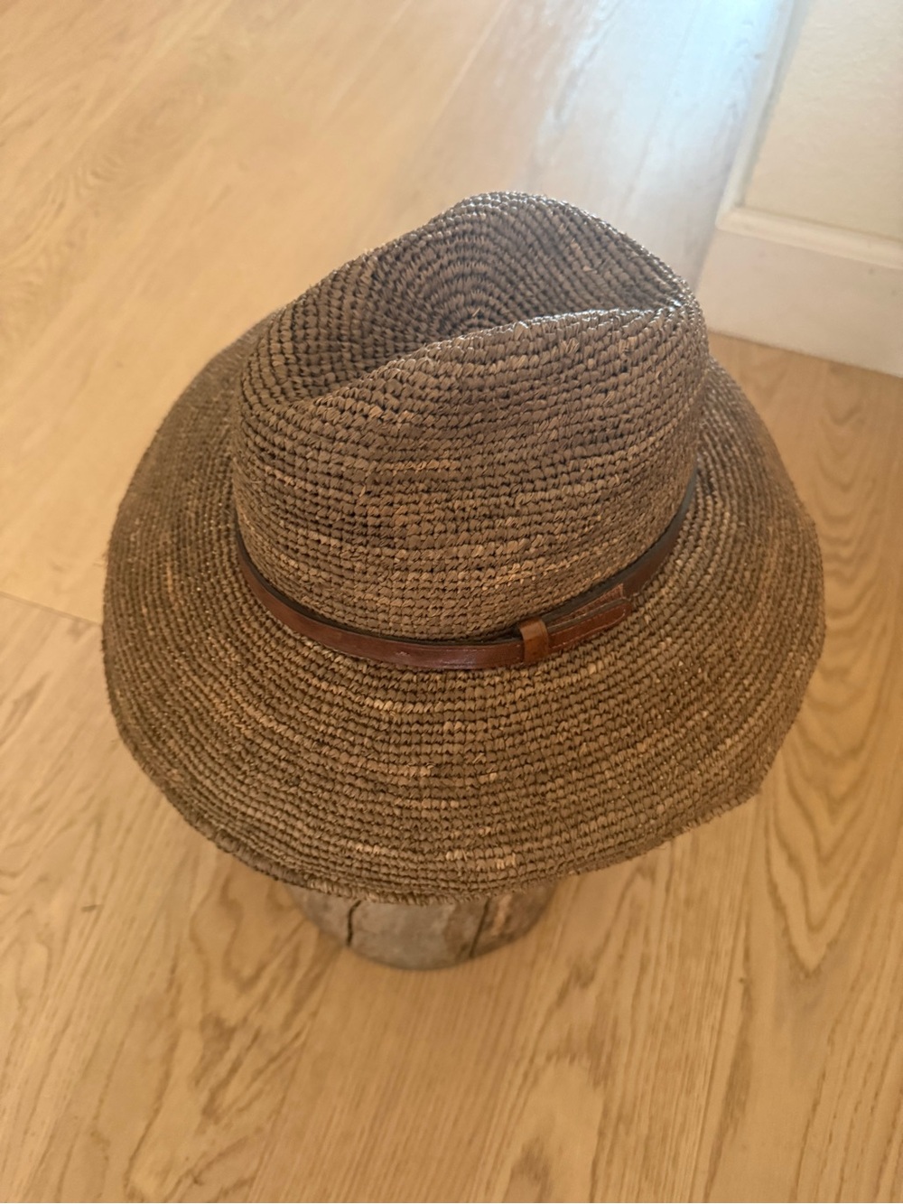 IBELIV Woven Straw Fedora Hat with Brown Band